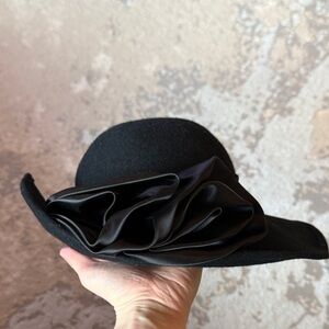 Chic Black Women's Hat with Satin Accent